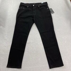 True Religion Jeans Mens 36x32 Black Denim Pants Geno Relaxed Slim